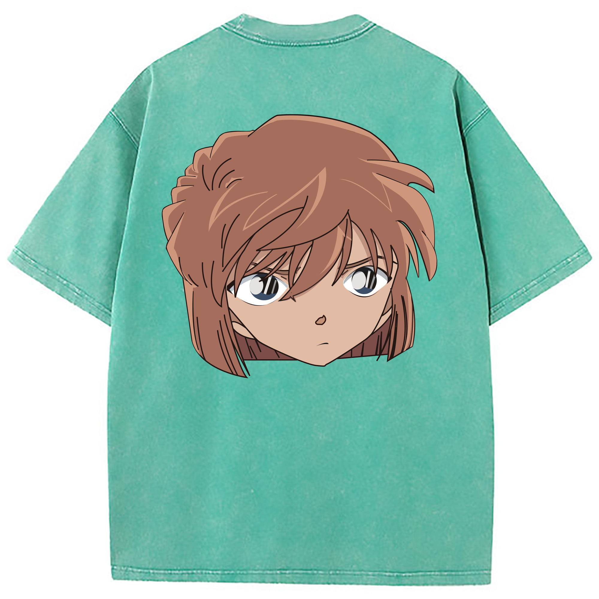 （画像用） 名探偵コナン 灰原 哀 はいばら あい Detective Conan Anita Hailey、Vi Graythorn Haibara Ai 綿100% ヴィンテージ風 半袖Tシャツ（背面プリント）